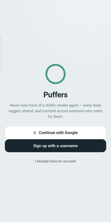 Puffers — welcome screen