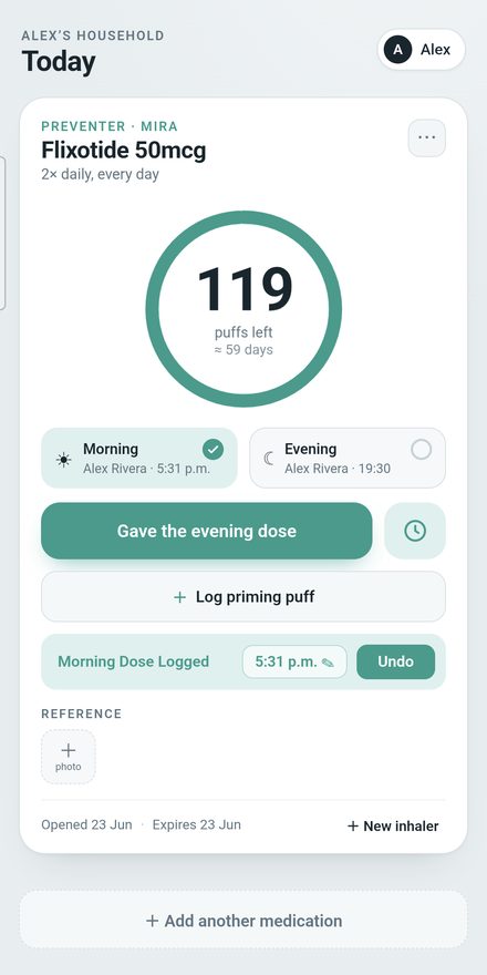 Puffers — dose tracker