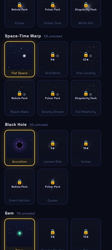 Void's Horizon — cosmetic skins